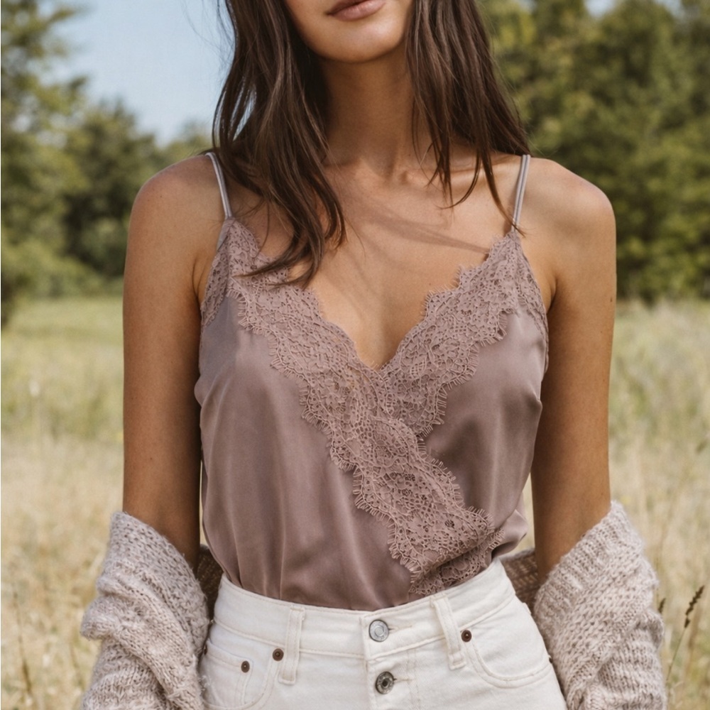 Abercrombie & Fitch Tan Floral Lace Bodysuit Size Medium 51686